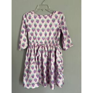 LOOK by CrewCuts Lavender Strawberry Print Dress
